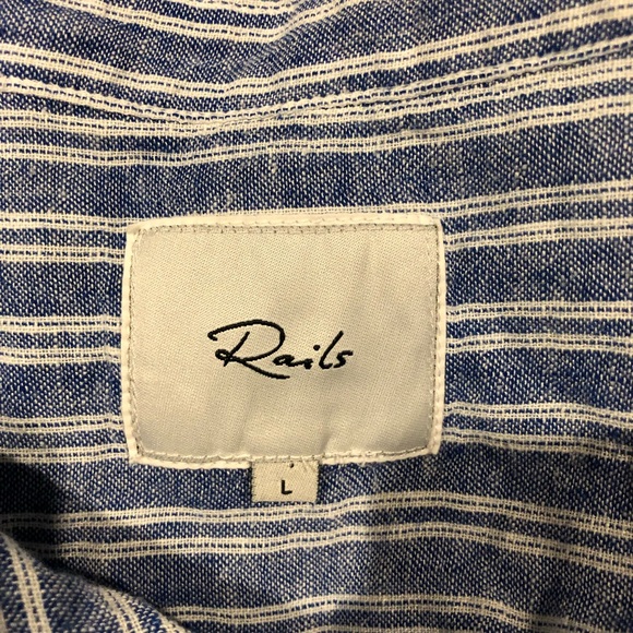 Rails Blue and White Striped Short-sleeve Dress - Picture 5 of 6